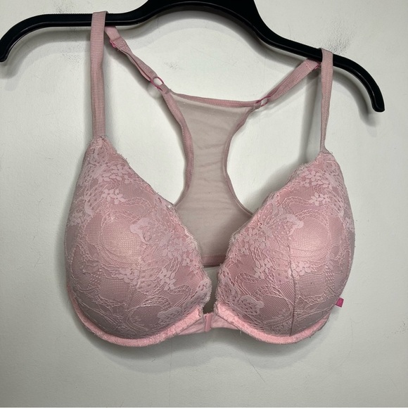 Victoria’s Secret push-up bra pink lace racerback size 36DDD - Picture 1 of 6